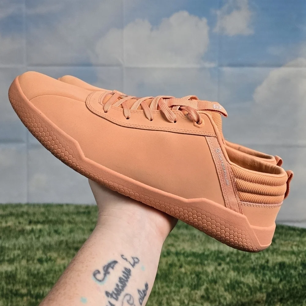 Caterpillar |  Mens Hex NuBuck laced steetwear trainers \ coral \ size 12